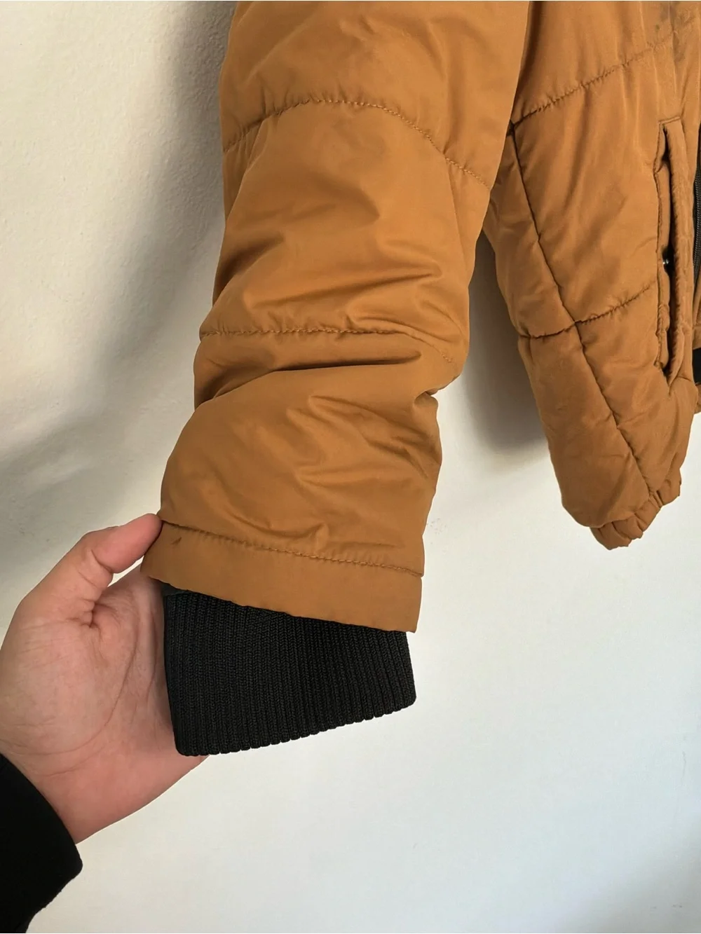 Timberland Youth Hooded Puffer Jacket | Brown Insulated Coat | Size Medium 10/12